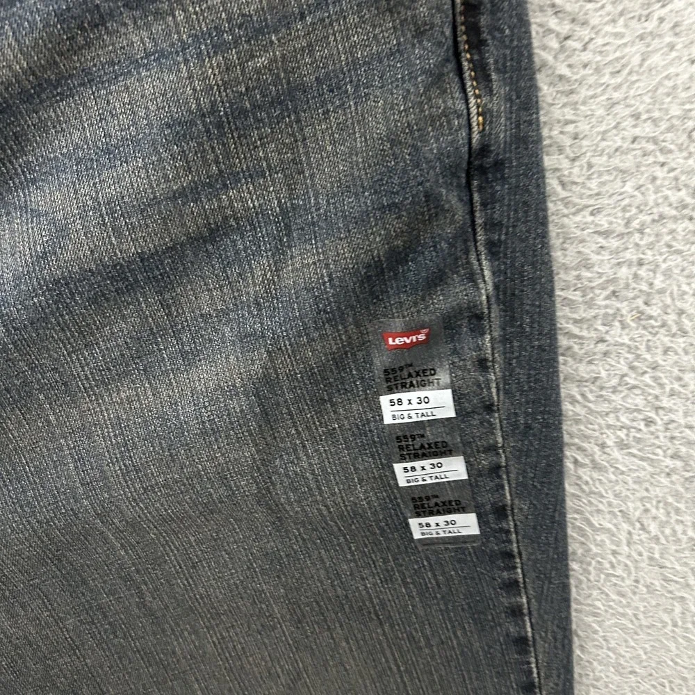 Levis Jeans Mens 58x30 Blue Denim 559 Relaxed Straight American Medium Wash Work
